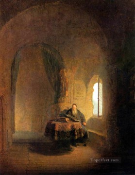 Rembrandt van Rijn Painting - Philosopher Reading Rembrandt